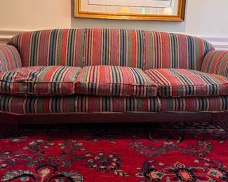 Antique Victorian Sofa with Down Filled Cushions. Measures 82" W x 34" D. Photo 1 of 5.