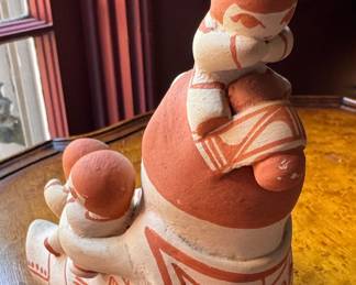 Pueblo Storyteller Pottery Doll. Measures 6" H x 5" D. Photo 2 of 3.