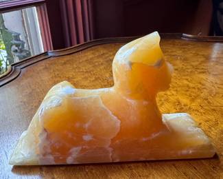 Hand-Carved Onyx Sphinx. Measures 6" W x 4" H. Photo 1 of 2.