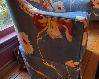 Pair of Quilted Swivel Club Chairs on Casters. Each Measures 24" W x 26" D with 18" Seat Height. Photo 2 of 2.