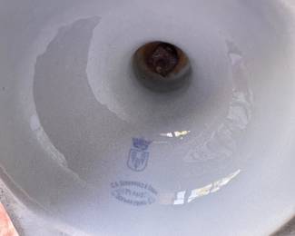 German Reticulated Porcelain Footed Compote / Centerpiece Bowl. Photo 1 of 3.