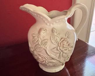 Hull White Embossed Vase. Photo 1 of 2.