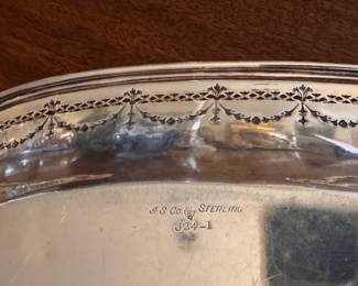 Oval Sterling Silver Vegetable Bowl. Measures 11" x 8". Photo 3 of 3.