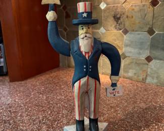 Folk Art Uncle Same with Rotating Arms.