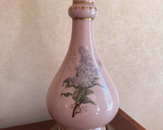 Vintage Victorian Pink Table Lamp. Measures 26" H. Photo 2 of 2.