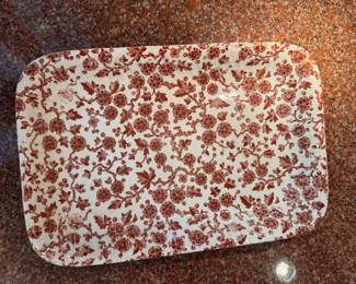 Franz Anton Mehlem (Royal Bonn) Floral Porcelain Platter. Measures 18" x 14". Photo 1 of 2.