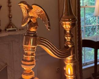 Brass Floor Lamp with Federal Motif. Measures 60" H. Photo 3 of 4.