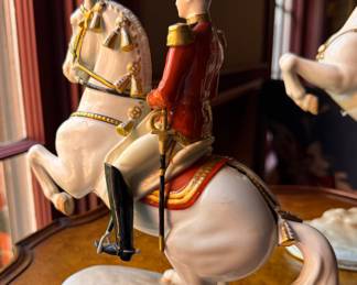 Wien Porcelain Equestrian Figurines. Each Measures 8" W x 9" H & 8" W x 12" H. Photo 3 of 8.