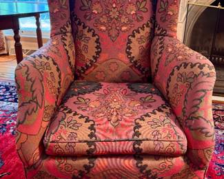 Wing Back Chair with Pad Feet & Down Filled Cushion. Measures 30" W x 36" D with 18" Seat Height. Photo 1 of 5.