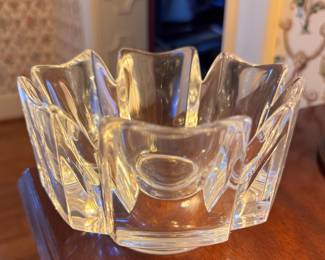 Orrefors Corona Crystal Bowl. Measures 3.5" H x 6" D. Photo 1 of 2.