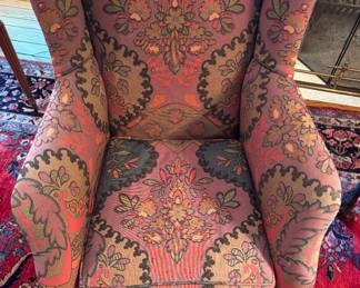 Wing Back Chair with Pad Feet & Down Filled Cushion. Measures 30" W x 36" D with 18" Seat Height. Photo 2 of 5.