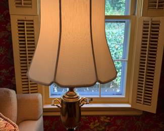 Brass Urn Table Lamp. Measures 36" H. Photo 2 of 2.