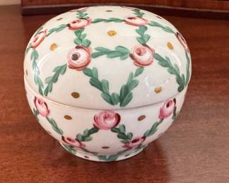 Lidded Porcelain Jar Made In France. Photo 1 of 2.