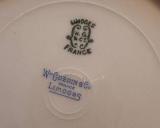 Set of 8 W. Guerin & Co Limoges Porcelain Salad Plates (Circa 1891 - 1932). Photo 2 of 2.