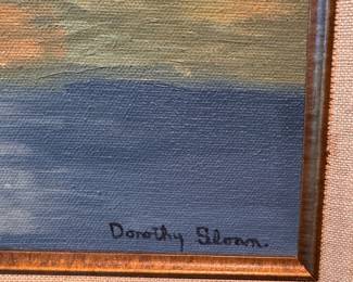 Landscape Painting, Oil on Canvas, Signed by Artist Dorothy Sloan. Measures 15" x 19" within Frame; 19" x 24" Overall. Photo 2 of 2.