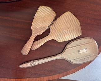Sterling Silver Brush & Mirror Set and Sterling Silver Mirror.