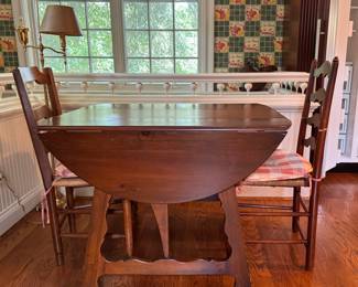 George III Style Drop Leaf Gate-Leg Dining Table. Measures 54" x 42" x 29" H with 28" Clearance. Photo 1 of 4.