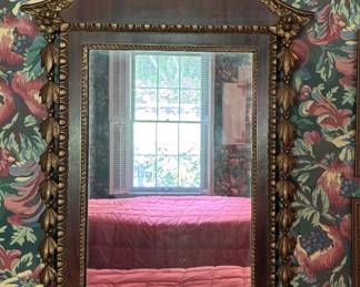 Federal-Style Parcel Gilt Mirror with Gilded Eagle. Measures 22" W x 50" H. Photo 1 of 4.