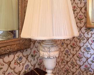 Alabaster Table Lamp - 2 Available. Each Measures 28" H. Photo 1 of 2.