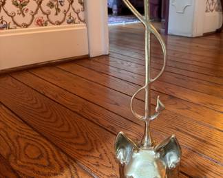 Vintage Brass Fox Head Door Stop. Photo 1 of 2.