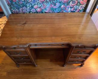 Queen Anne Style Desk. Measures 50" W x 24" D 20" W Opening with 24.5" Clearance. Photo 2 of 6.