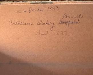 Oil Painting Portrait of Catherine Dickey Bowdle, 1833. Measures 30" W x 34" H. Photo 2 of 2.