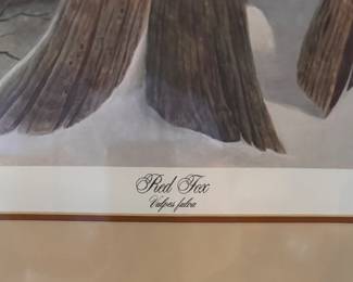 Red Fox Signed & Numbered Lithograph by John A. Ruthven. Measures 31" W x 24" H Overall. Photo 2 of 3.