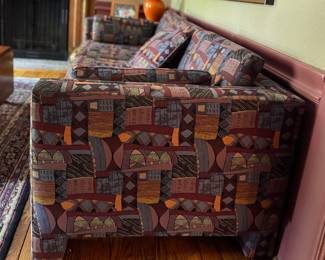 Graphic Upholstered Sofa. Measures 77" W x 36" D. Photo 2 of 2.