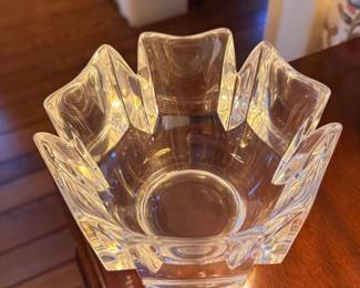 Orrefors Corona Crystal Bowl. Measures 3.5" H x 6" D. Photo 2 of 2.