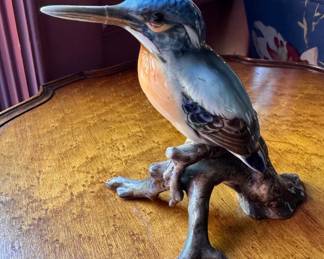 Porcelain Kingfisher Figurine. Repaired. Photo 1 of 3.