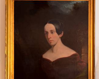 Portrait of Margaret Dickey Attributed to W. K. Kellogg 1840. Measures 26" x 30" Overall; 19th-century Gilded Wood Cove Frame. Photo 1 of 2.