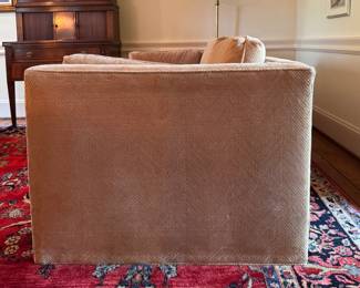 Modern Camel Colored Corduroy Upholstered Sofa - 2 Available. Each Measures 72" W x 35" D with 19" Seat Height. Photo 4 of 6.
