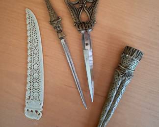 Letter Opener & Scissor & Letter Opener Desk Set.