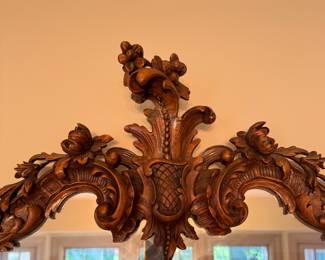 Three-Piece French Rococo Style Mirror Likely Lindenwood. Measures 62" W x 54" H As Pictured. Photo 5 of 5.