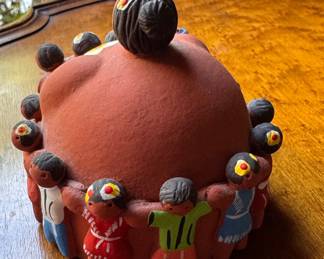 Vintage Peruvian Folk Art Storyteller Doll. Measures 3.5" D x 3.5" H. Photo 2 of 3.
