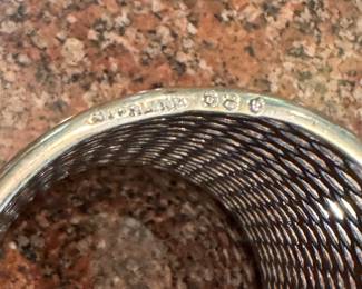 Set of 6 Sterling Silver Mesh Glass "Sleeves." Each Measures 4" H with 2.75" Opening at Top. Photo 2 of 2.