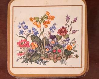 Set of 6 Pimpernel Floral Themed Coasters.