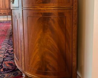 Flame Mahogany Federal Style Demilune Console. Measures 42" W x 18" D x 34" H. Photo 2 of 3.