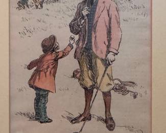 "Daddy, Here's A Ball for You," Print by Frank Reynolds. Photo 2 of 2.