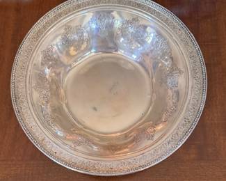 Sterling Silver Bowl. Measures 10.5" D x 2.5" H. Photo 1 of 2.