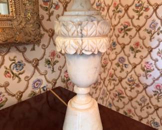 Alabaster Table Lamp - 2 Available. Each Measures 28" H. Photo 2 of 2.