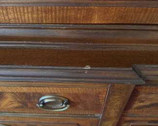 Flame Mahogany Two-Piece Cabinet. Measures 44" W x 16" D x 65" H. Photo 3 of 5.