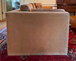 Modern Camel Colored Corduroy Upholstered Sofa - 2 Available. Each Measures 72" W x 35" D with 19" Seat Height. Photo 3 of 6.