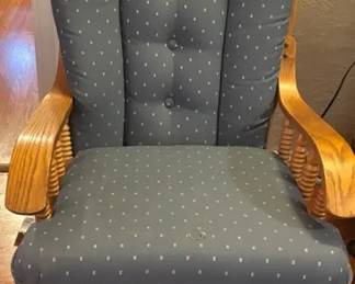 Vintage Best Chairs Inc. Wood And Fabric Rocker