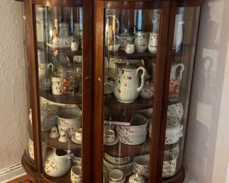 Double Door Curio Cabinet With Curved Glass contents Not Incl