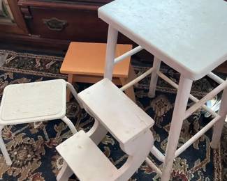 Step Ladder Stool and Two Small Step Stools