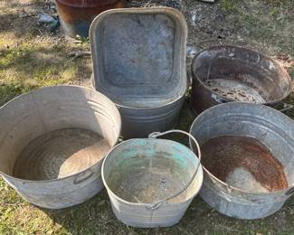 Vintage Galvanized Metal Tubs