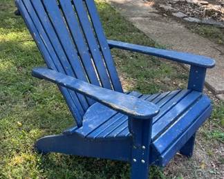 Blue Painted Wood Adirondack Chair