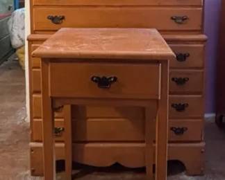 Vintage Chest of 4Drawers and Side Table
