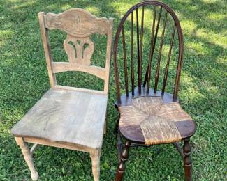 Windsor Rush Seat Chair Wooden Desk Chair